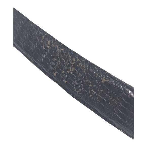 Martin Dingman Black Calfskin Leather Belt Size 42 Gold Buckle Adjustable Luxury - Picture 9 of 9